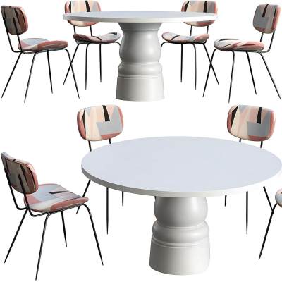 北欧圆形餐桌椅